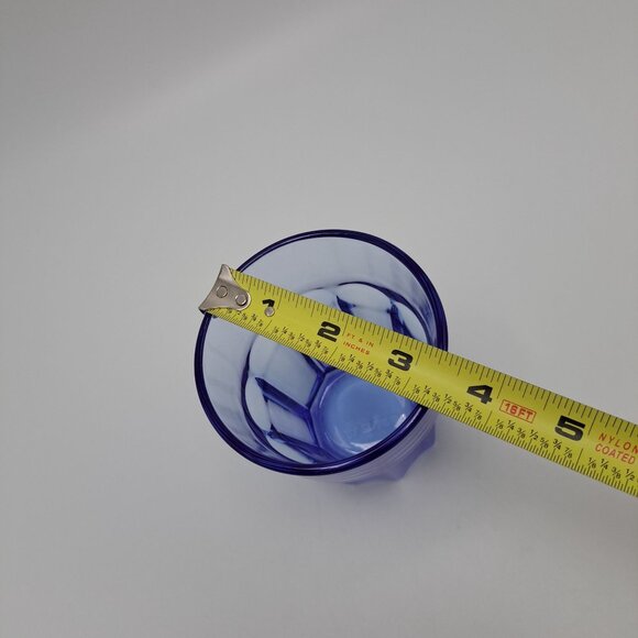 Ikea 9 Panel Tumbler Drinking Glass Blue France - Picture 5 of 9